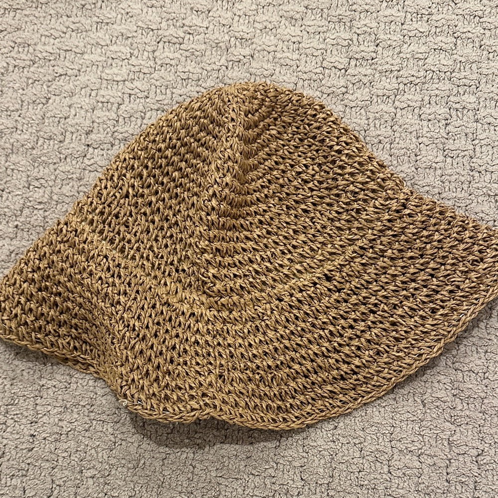 Stylish Tan Woven Bucket Hat
